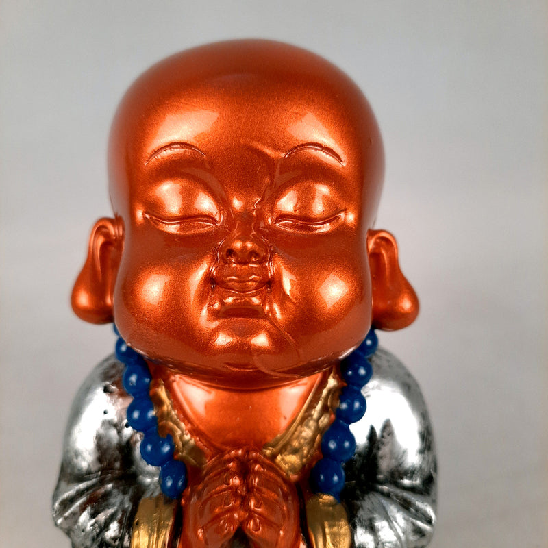Baby Monk Showpiece Set | Buddha Feng Shui Decor - for Car Dashboard, Good Luck, Home, Table, Office Decor & Gift- 4 inch (Set of 3)- apkamart