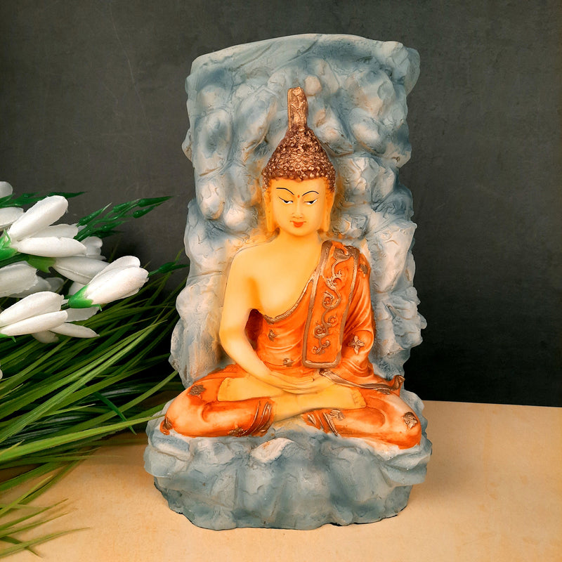 Buddha Statue Cum Vase | Flower Pot with Lord Gautam Buddha Showpiece - for Living Room, Home, Table, Office Decor & Gift- 11 inch- Apkamart