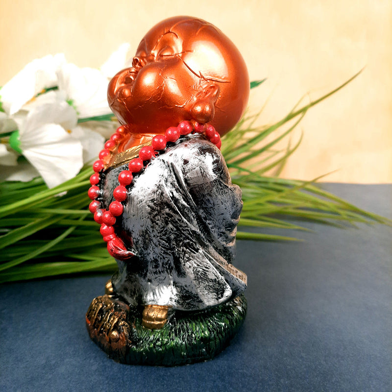 Baby Buddha Statue Idol | Baby Monk Table Decor - for Car Dashboard, Good Luck, Home, Office Decor & Gift- 6.5 inch- Apkamart