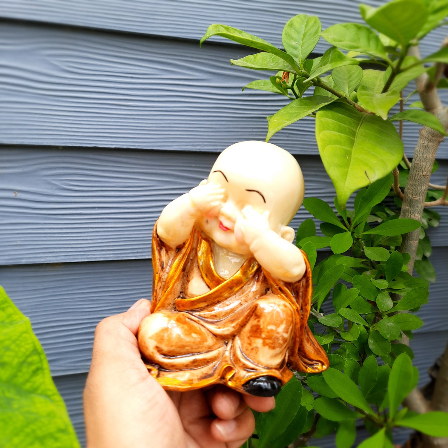 Buddha Baby Monk Showpiece | Feng Shui Decor - for Good Luck, Home, Table, Office Decor & Gift - 5 inch- Apkamart