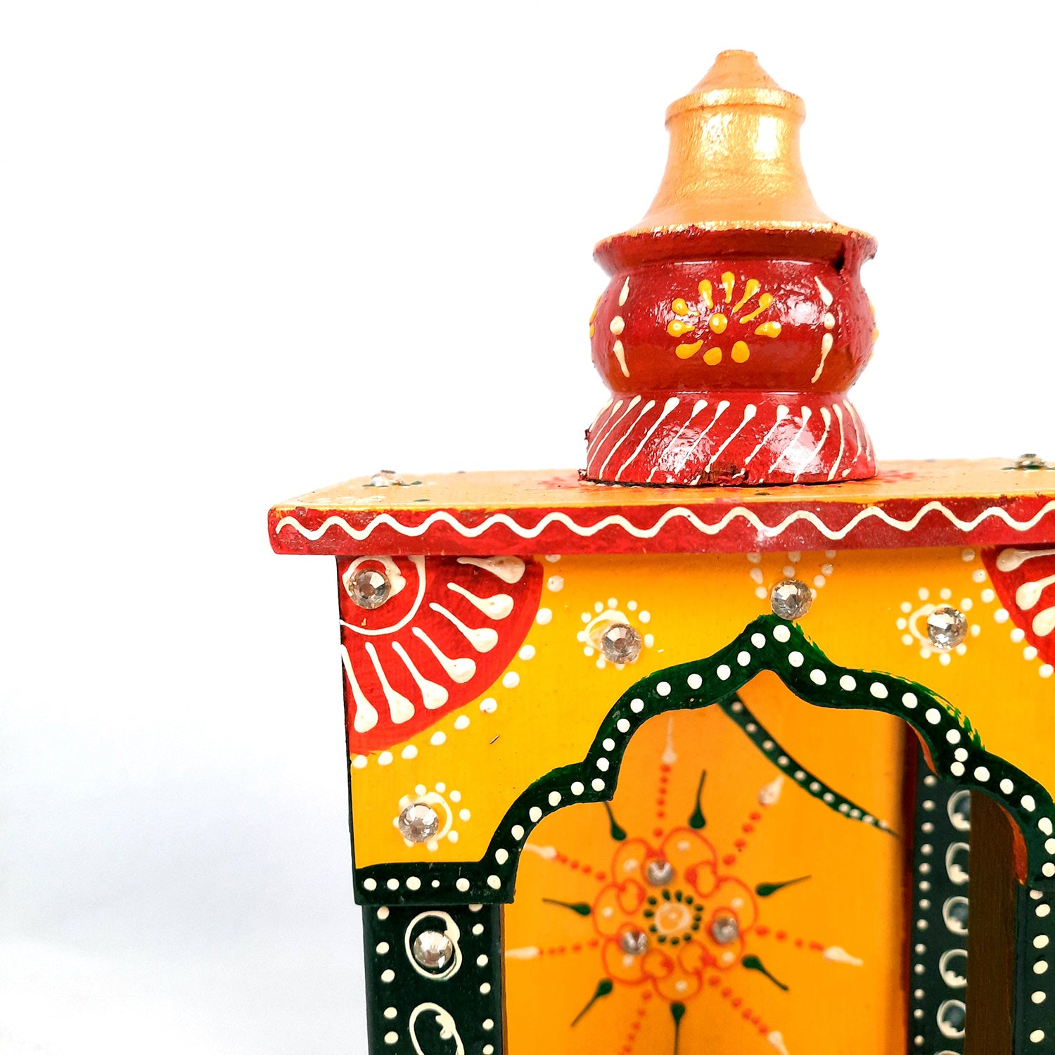 Pooja Temple Wooden | Mandir For Home | Puja Stand | Pooja Unit Small Wall Mounted – For Ghar, Office, Shop -10 Inch - Apkamart