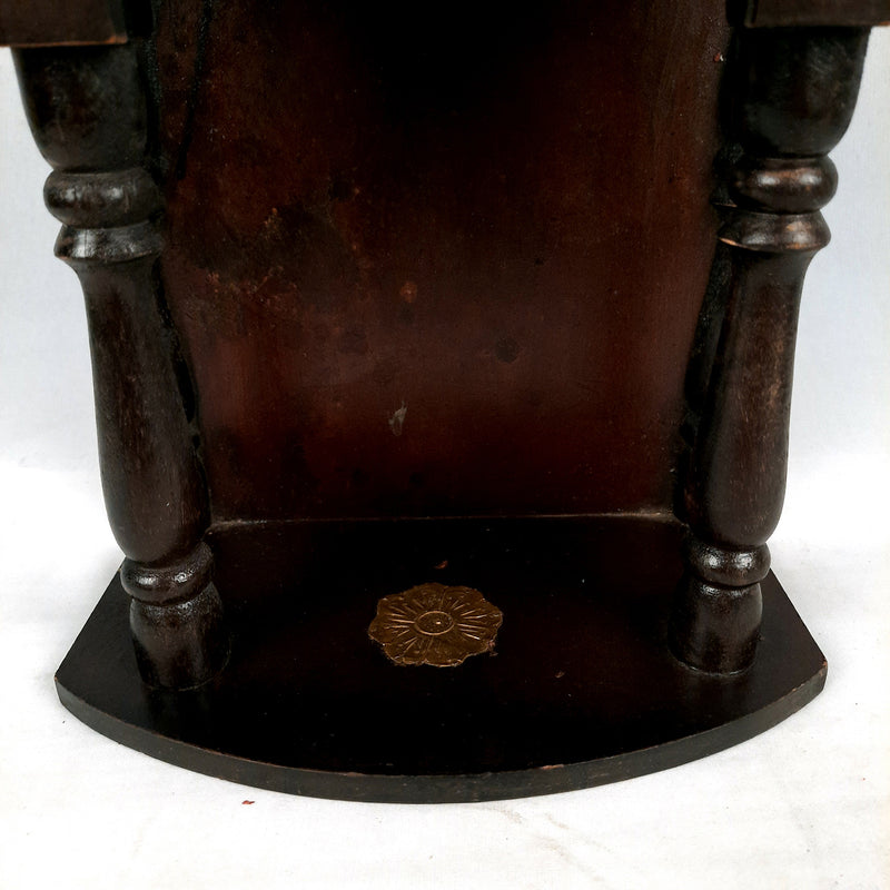Pooja Mandir with Rustic Look | Antique Home Temple Wooden | Puja Stand/Unit – for Home, Ghar, Office, Shop - 14 inch- apkamart