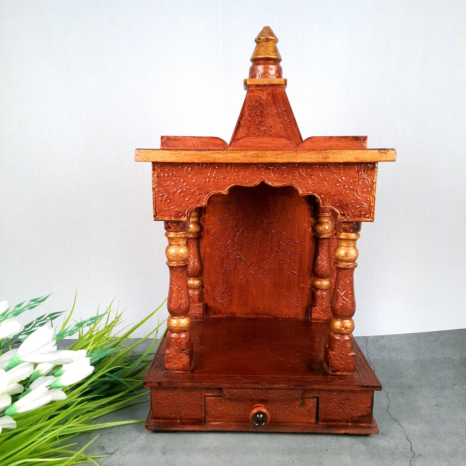 Handcrafted Wooden Temple Mandir For