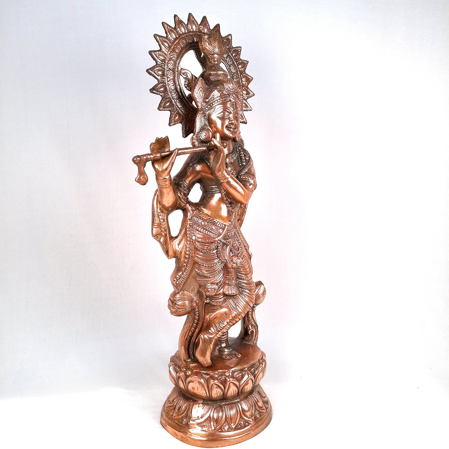 Buy TIED RIBBONS Brass Lord Krishna Idol Murti with Kamdhenu Cow Statue  (Small, 9 cm x 7 cm) Decorative Showpiece for Pooja Room Showcase Table  Home Decoration House Warming Gift Items Online