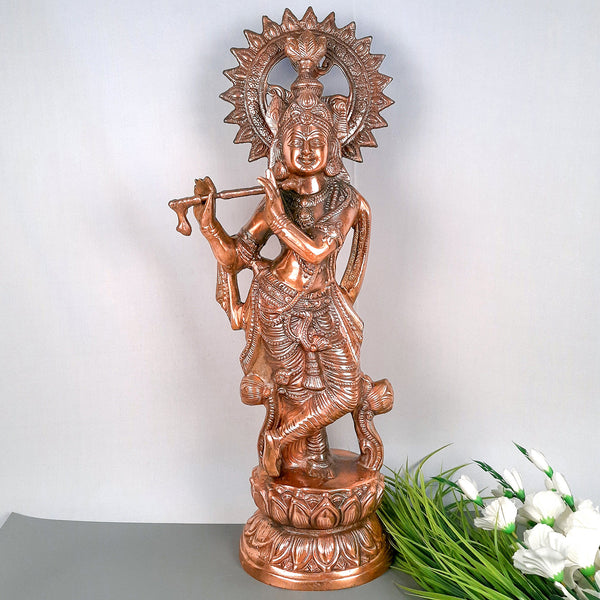 Lord Krishna Statue | Shri Krishna Idol | Krishna Ji Murti Big Size - For Pooja, Temple, Office & Home Decor - 31 Inch - Apkamart