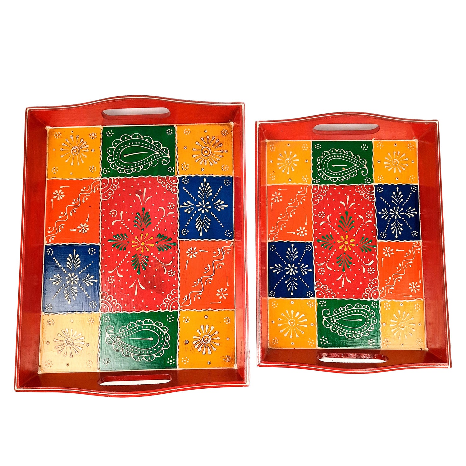 Decorative Serving Tray | Tray for office & Home - Set of 2- Apkamart