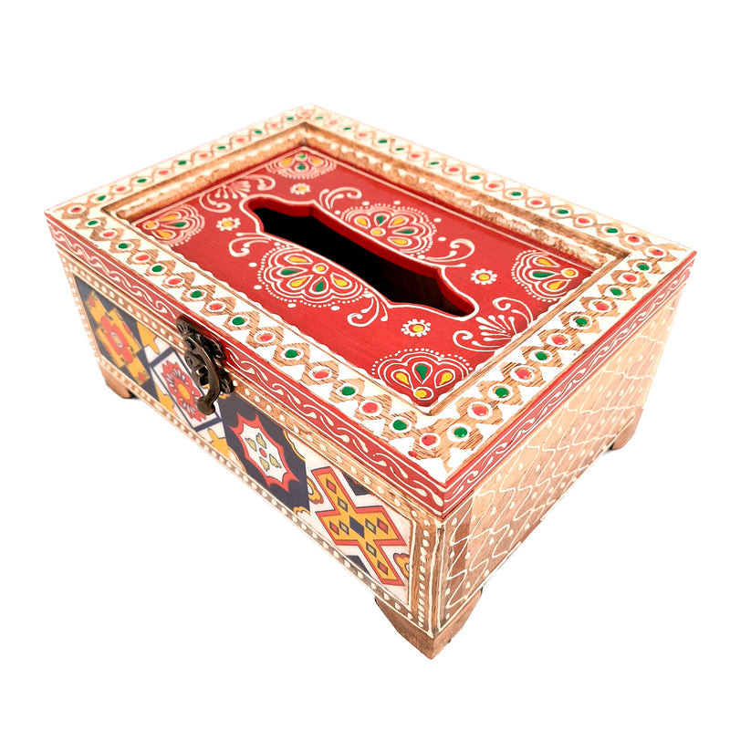 Paper Napkin Holder - For Table & Home Decor -4 Inch (Red)- Apkamart