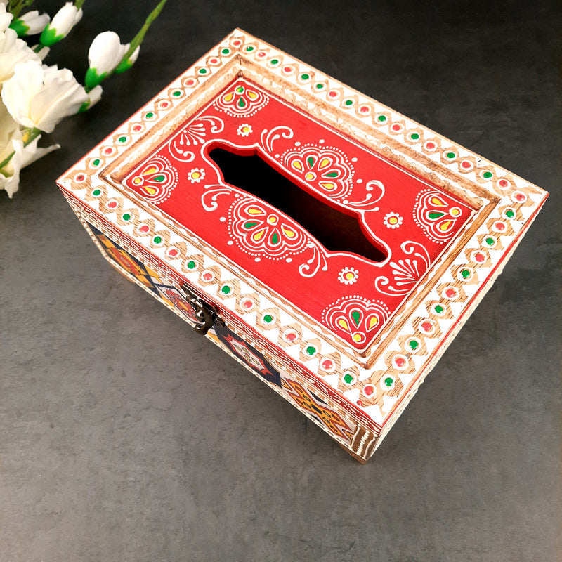 Paper Napkin Holder - For Table & Home Decor -4 Inch (Red)- Apkamart