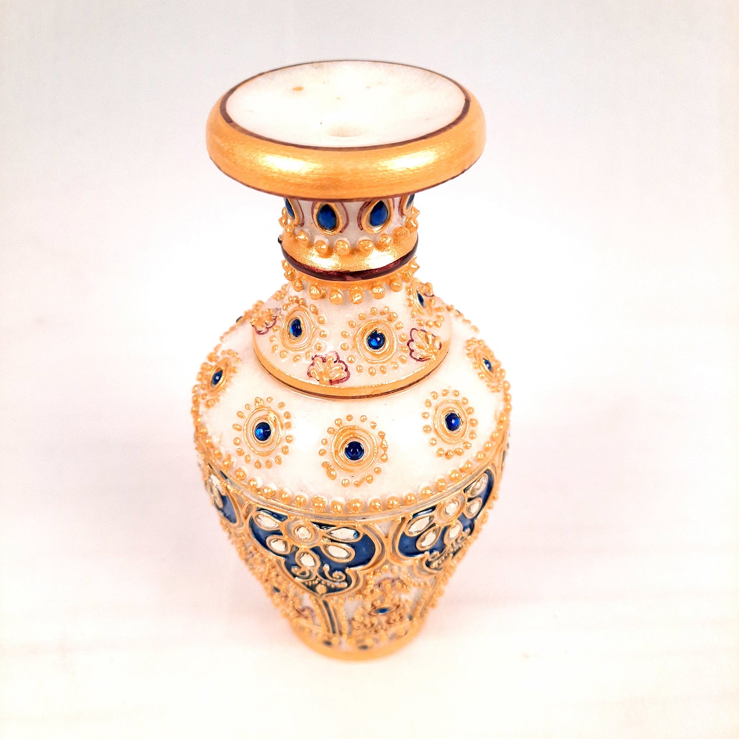 Flower Vase Marble| Flower Pot - For Home, Table Decor, Living Room & Gifts - 6 inches - Apkamart