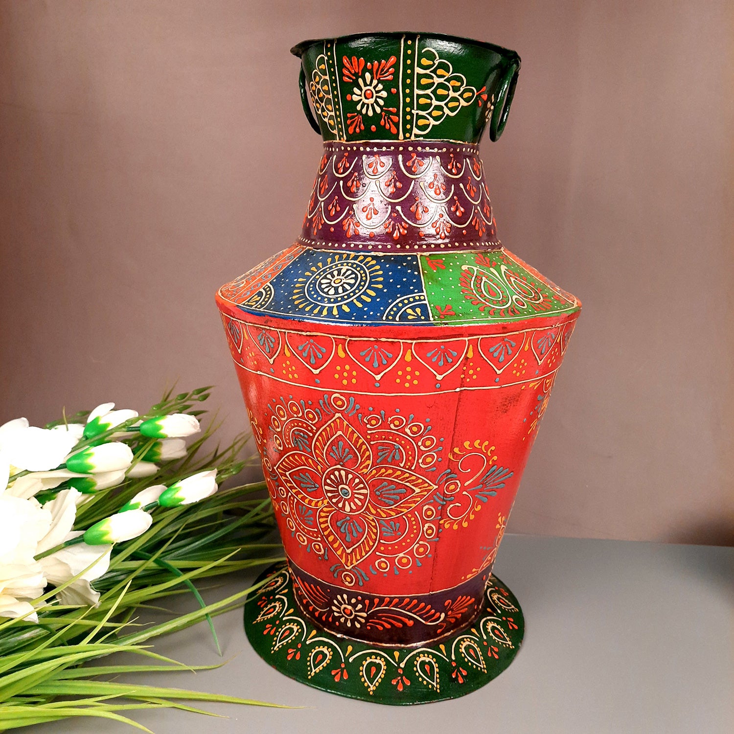 Metal Vase | Flower Vase For Living Room - 15 Inch - Apkamart