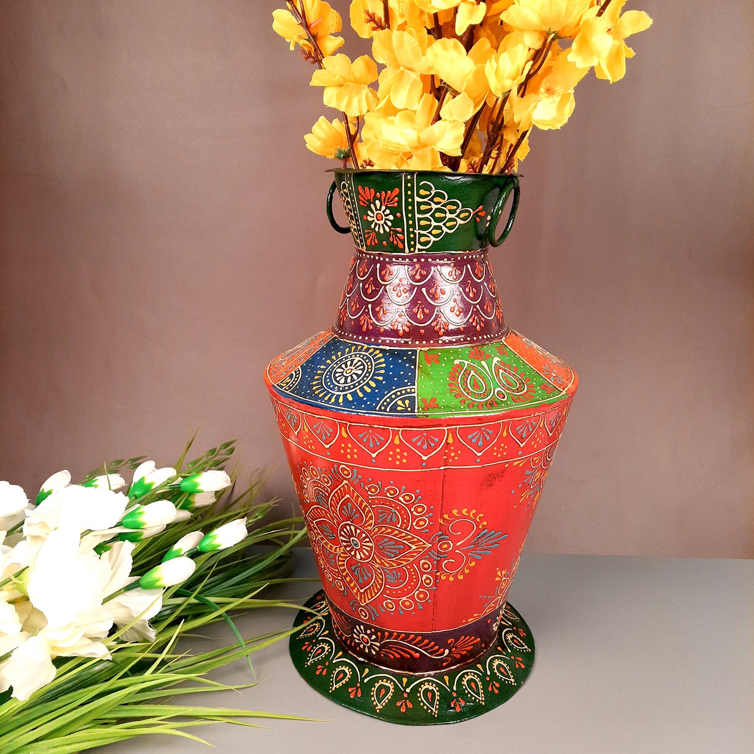 Metal Vase | Flower Vase For Living Room - 15 Inch - Apkamart