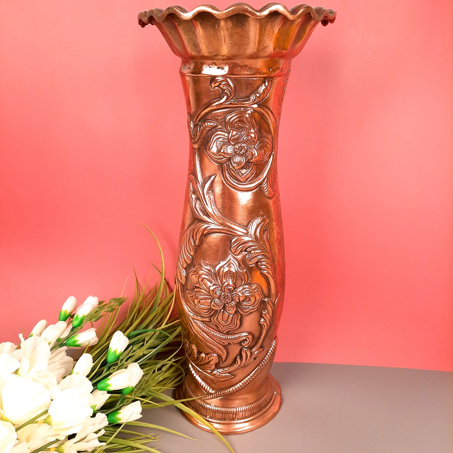 Flower Vase Big | Flower Pot for Corners - Metal | Floor Vase - For Home, Living Room, Entrance, Office & Hall Decoration | House Warming & Festival Gift - 20 inch