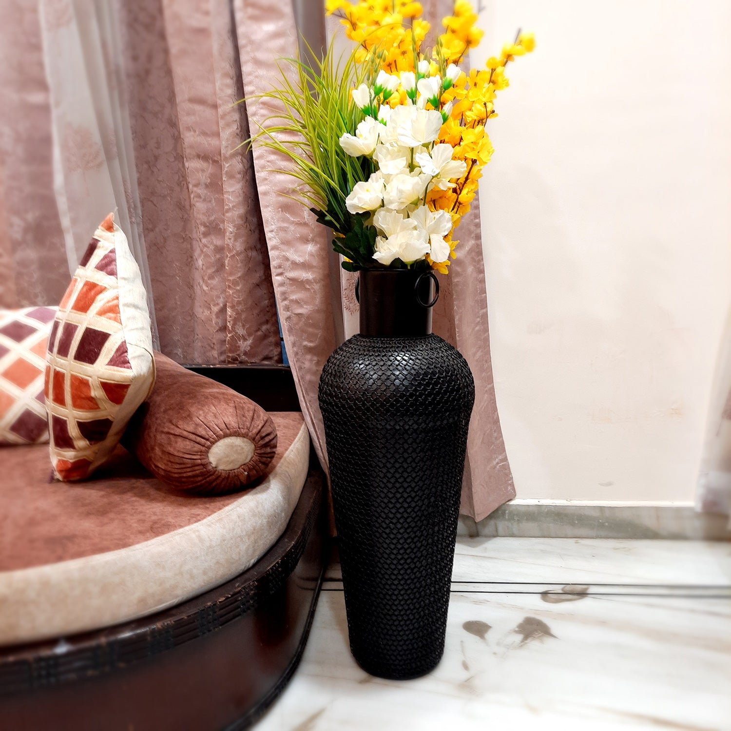 Floor Vase Large | Corner Flower Pot - For Home, Living room, Hallway, Corner Decoration & Gift - 29 Inch - Apkamart
