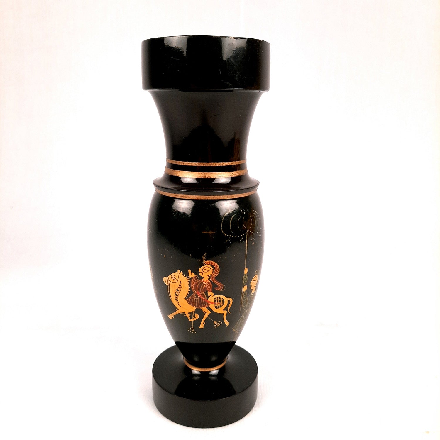 Wooden Flower Pot - Decorative Vase - For Table, Home Decor & Gifts - 8 Inch - Apkamart #Style_Pack of 1 - Design 1