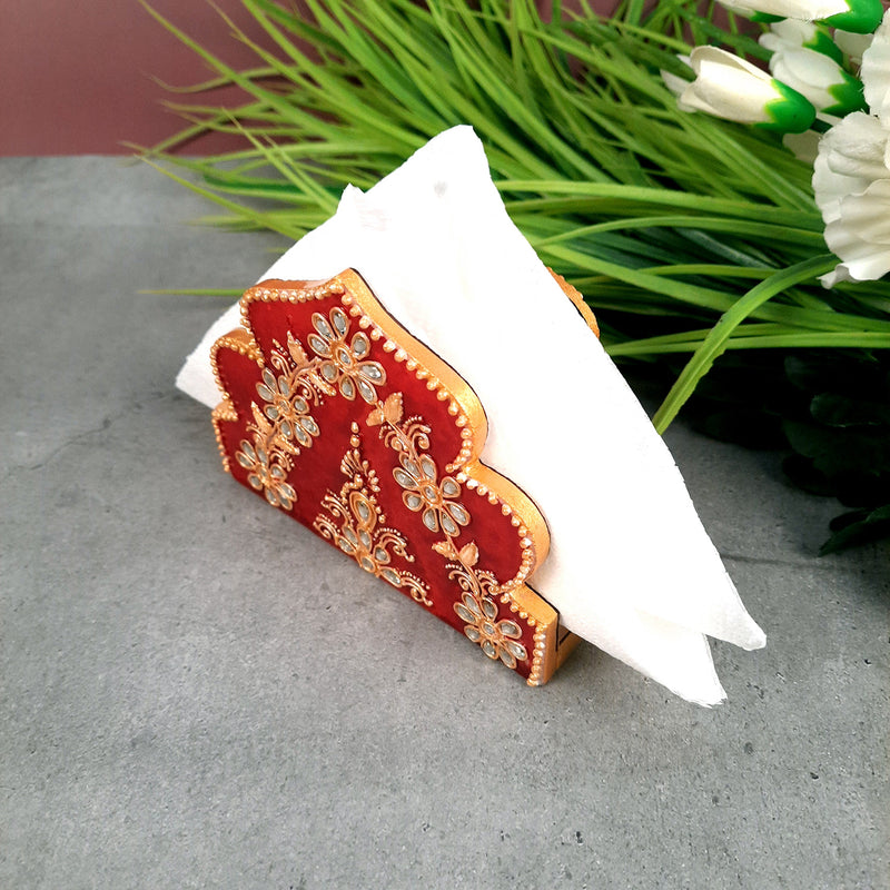 Tissue Paper Stand Marble | Napkin Holder | Tissue Dispenser Cum Holders with Intricate Handwork - For Home, Dining, Kitchen Decor & Gift - 5 Inch - Apkamart