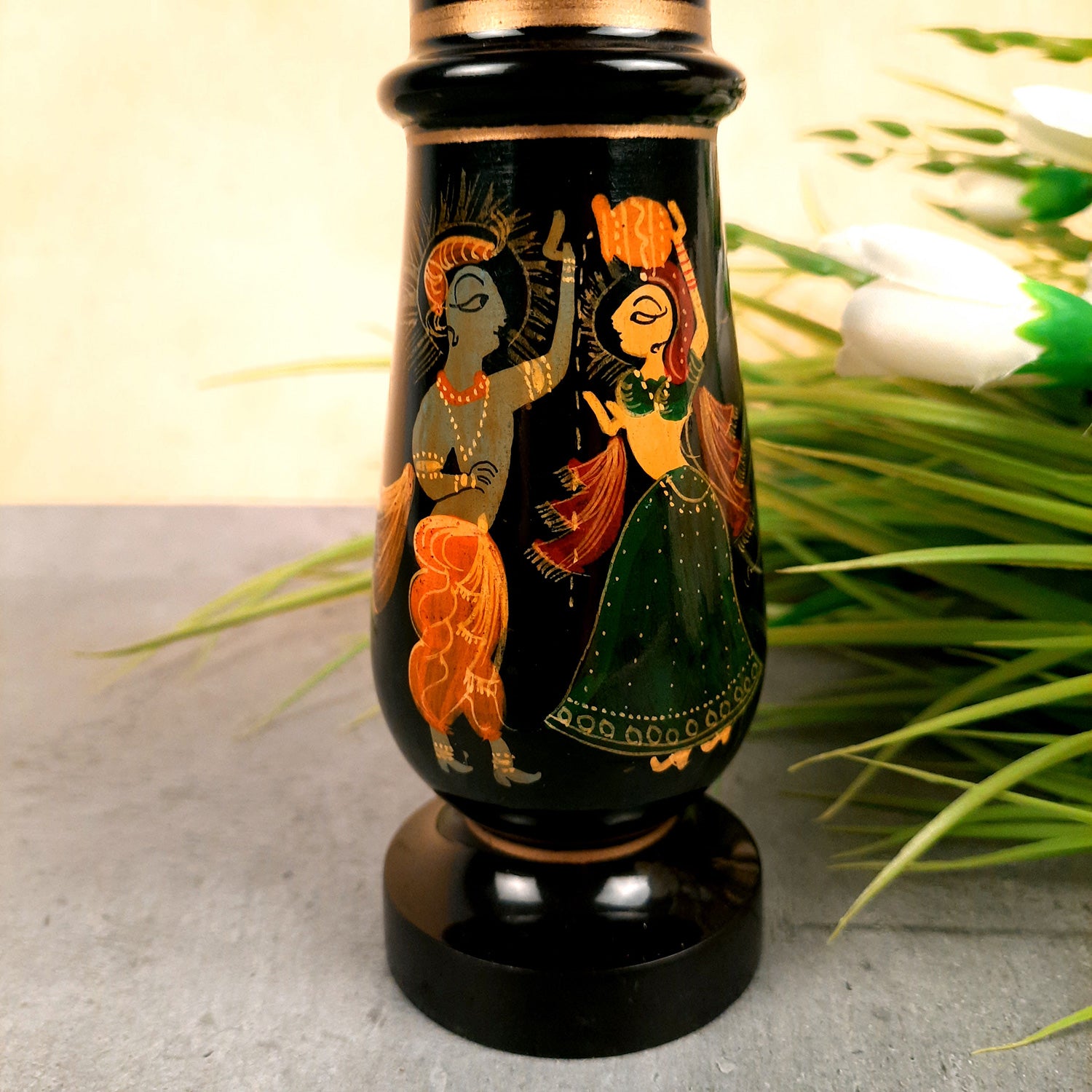 Flower Pot | Wooden Decorative Vase - For Table, Home Decor & Gifts - 9 Inch - Apkamart