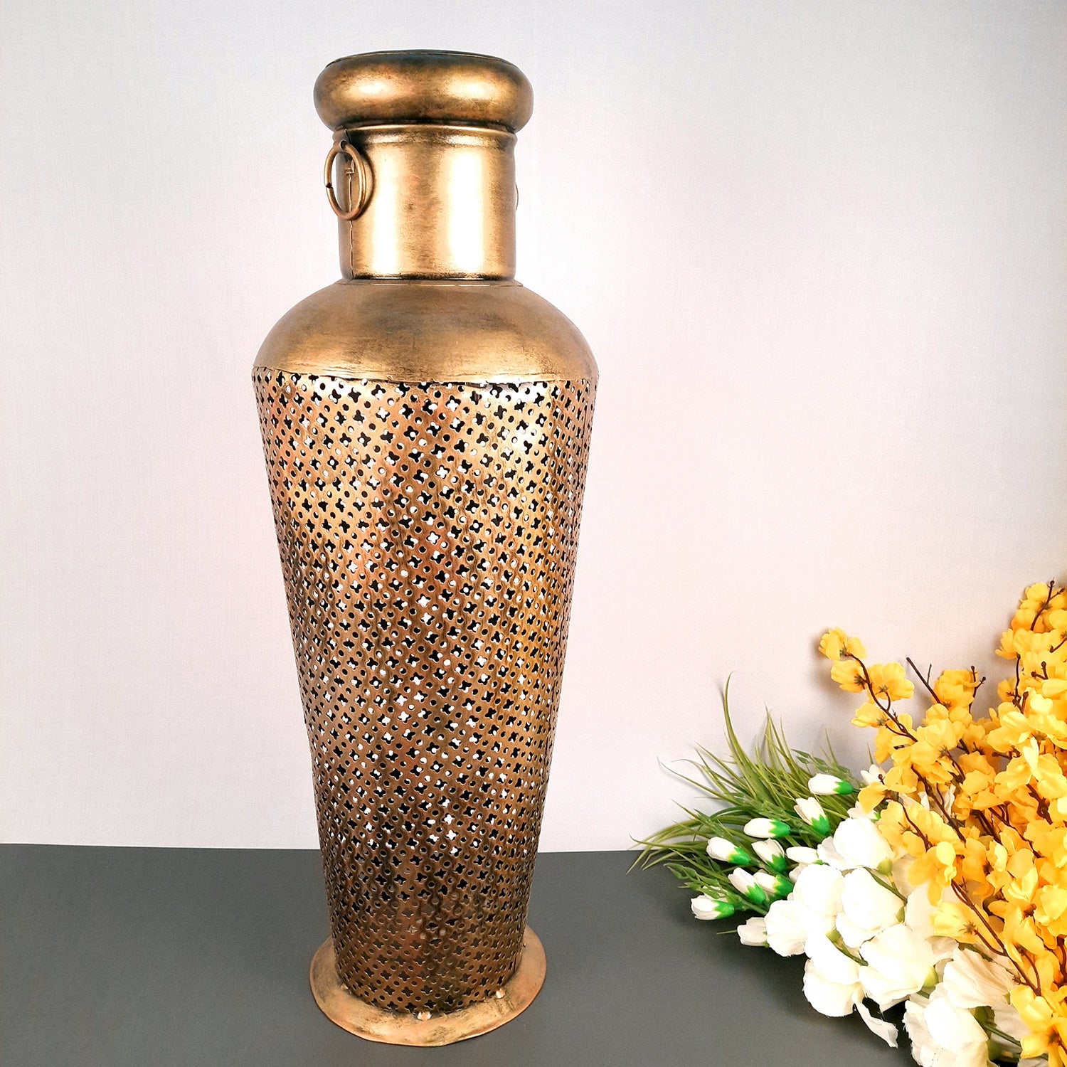 Vintage Vase With LED Light | Antique Vase Showpiece - for Living Room, Home, Corner Decor & Gift - 28 Inch - Apkamart
