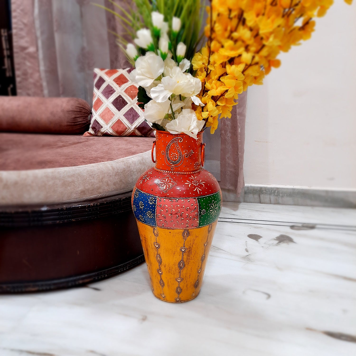 Big Flower Vase | Corner Vase - For Living Room & Hallway - 18 Inch - Apkamart