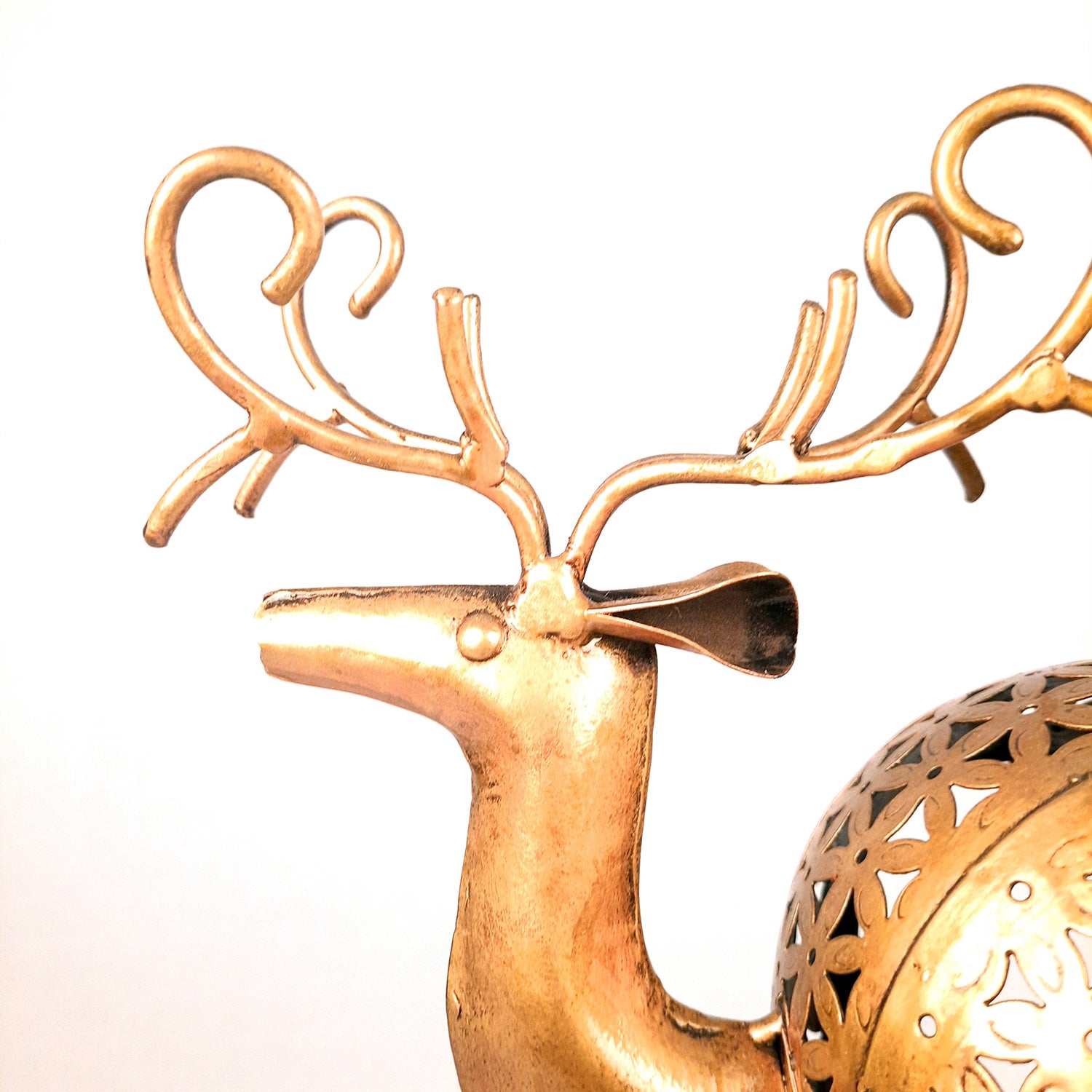 Tealight Holder Cum Decorative Showpiece - Deer Design | T Light Candle Stand with 3 Slots - For Home, Living Room, Corner Decor & Gifts - 24 Inch - Apkamart