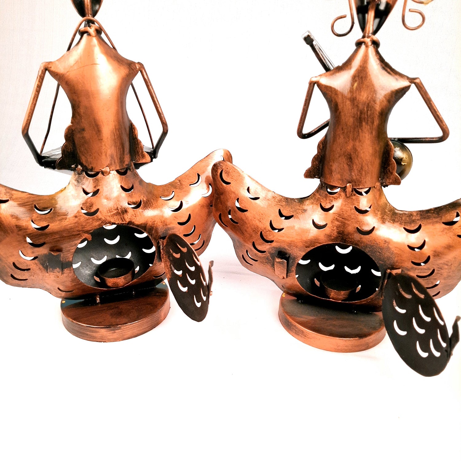 Tea Light Candle Holders - Musician Design | T Light Holder Cum Decorative Showpiece - For Table, Living Room, Shelf Decor & Gift - 14 Inch (Set of 2) - apkamart