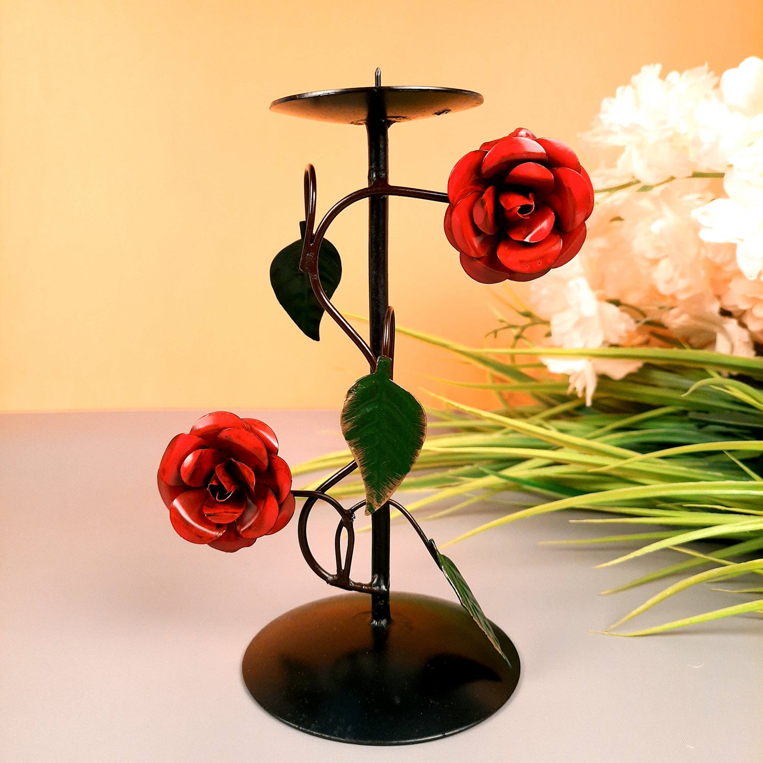 Tea Light Candle Stand | Metal T Light Candle Holder - For Home, Table, Living Room, Kitchen & Shelf Decor - 8 Inch - Apkamart