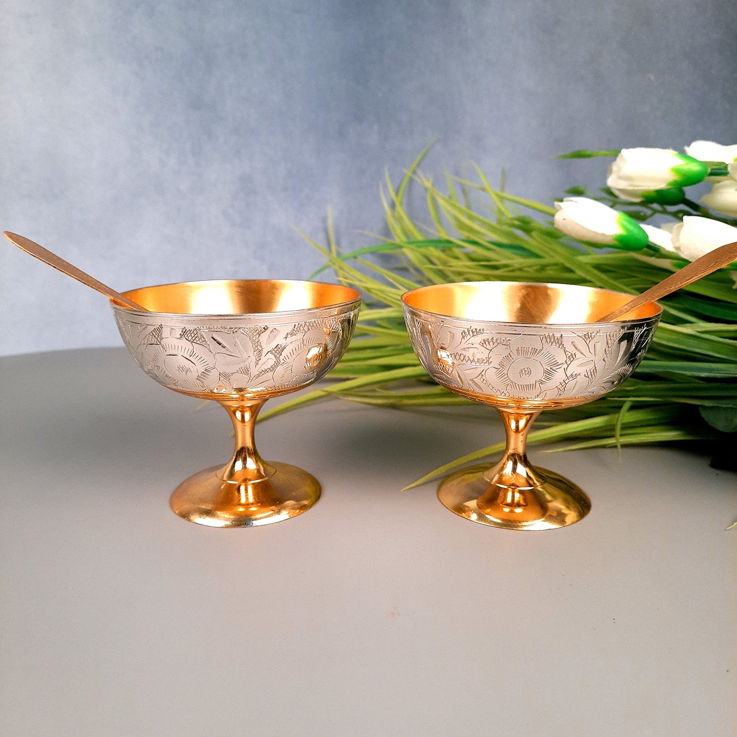 INTERNATIONAL GIFT Brass Serving Bowl German Golden Brass Bowl Set With  Spoon With Royal Luxury Velvet Box Packing Price in India - Buy  INTERNATIONAL GIFT Brass Serving Bowl German Golden Brass Bowl