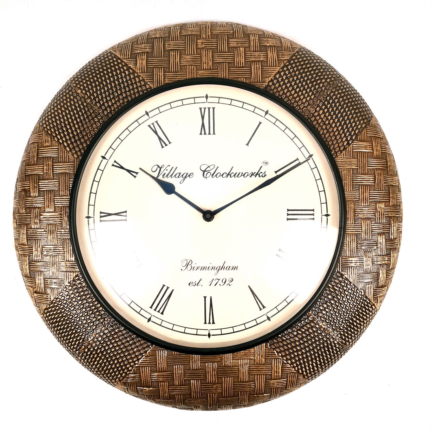 Wall Clock Wooden for Home | Analogue Clock Antique Wall Mount - For Home, Living Room, Bedroom, Hall Decor | Wedding & Housewarming Gift - 18 Inch - Apkamart