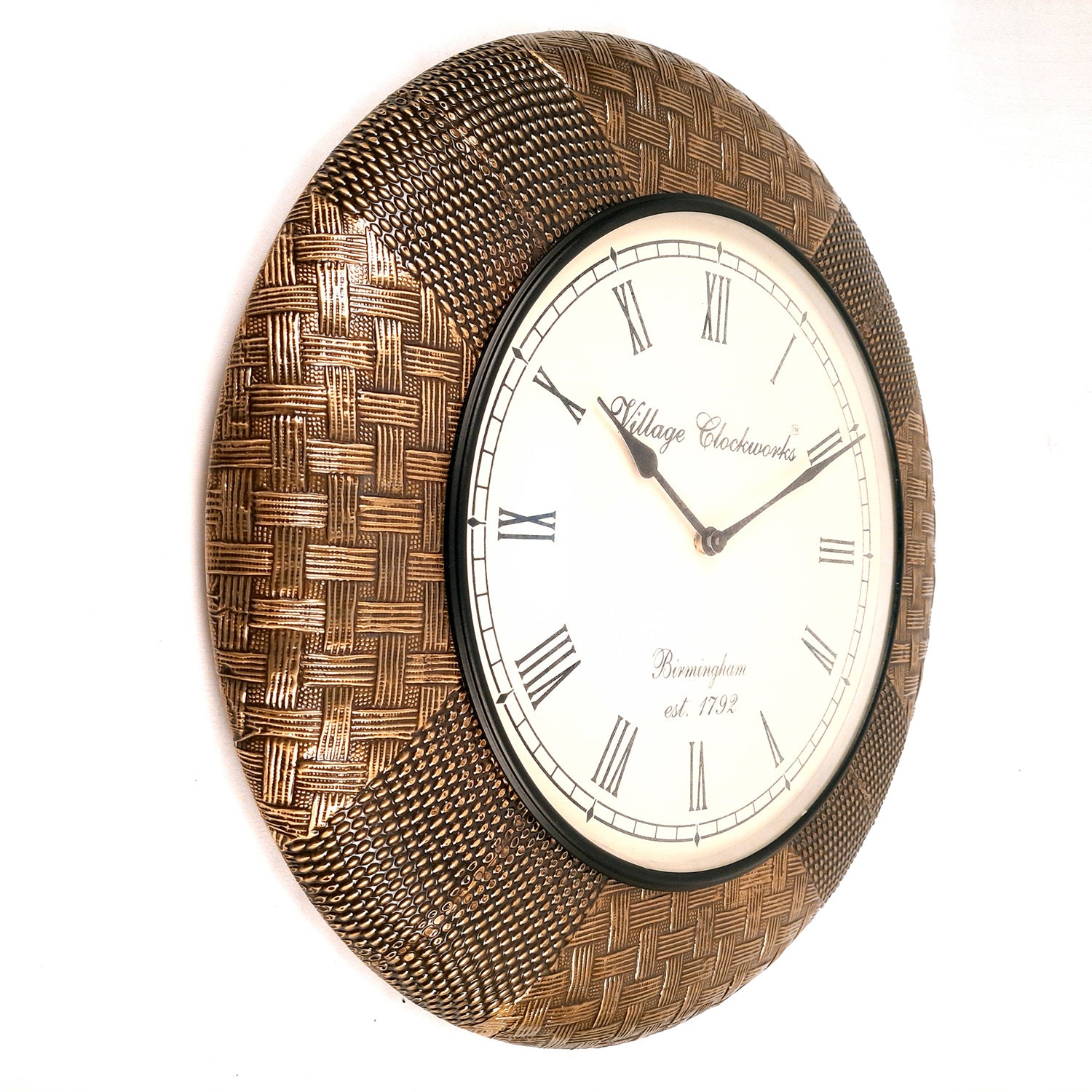 Wall Clock Wooden for Home | Analogue Clock Antique Wall Mount - For Home, Living Room, Bedroom, Hall Decor | Wedding & Housewarming Gift - 18 Inch - Apkamart