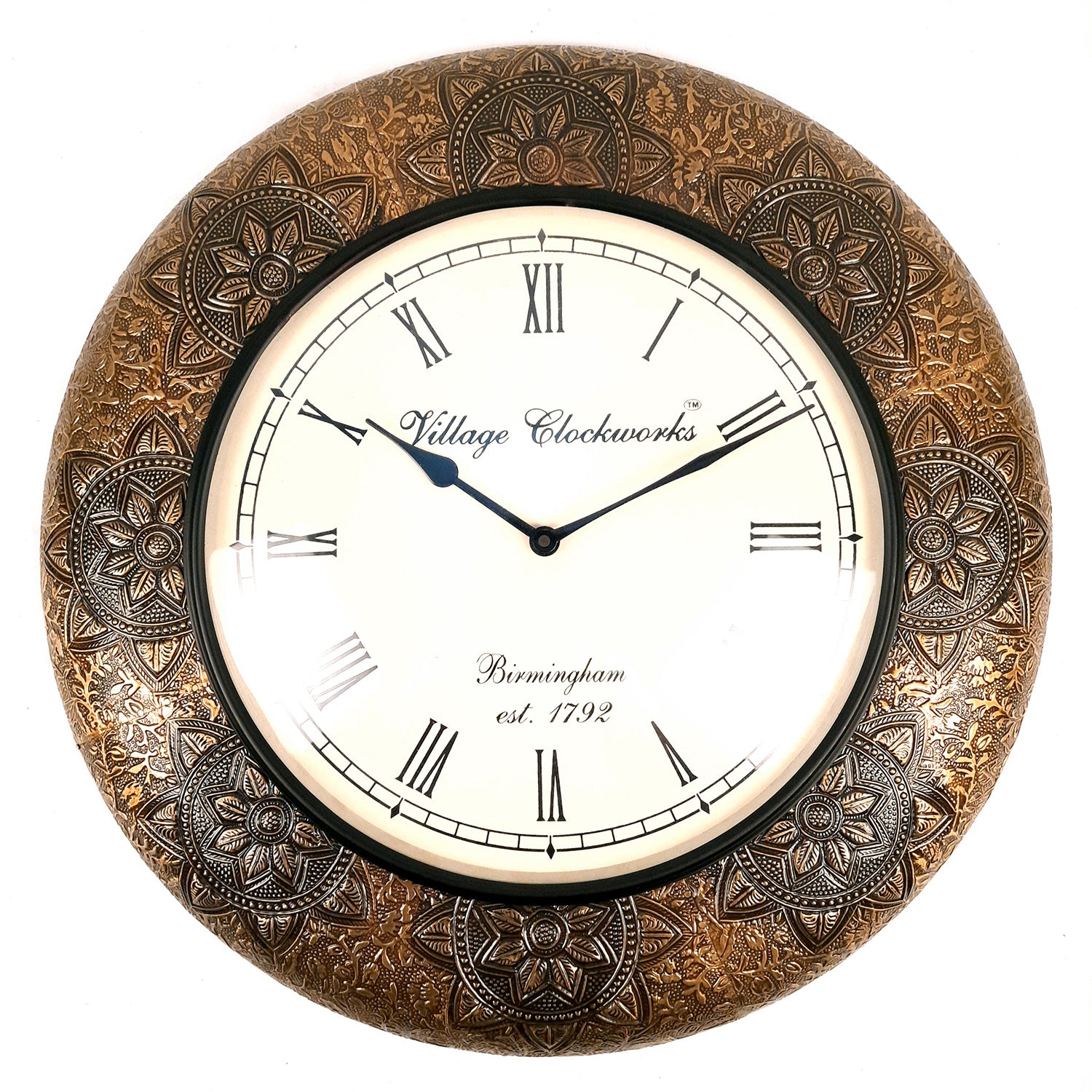 Wall Clock | Antique Clock Wall Mount - For Home, Living Room, Bedroom, Office & Hall Decoration | Wedding & Housewarming Gift - 18 Inch - Apkamart