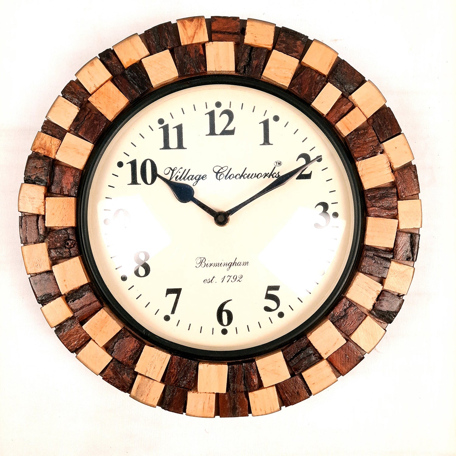 Wooden Wall Clock - Wall Mount Clock Antique - For Home, Living Room, Bedroom, Hall Decor | Wedding & Housewarming Gift- 12 Inch - Apkamart