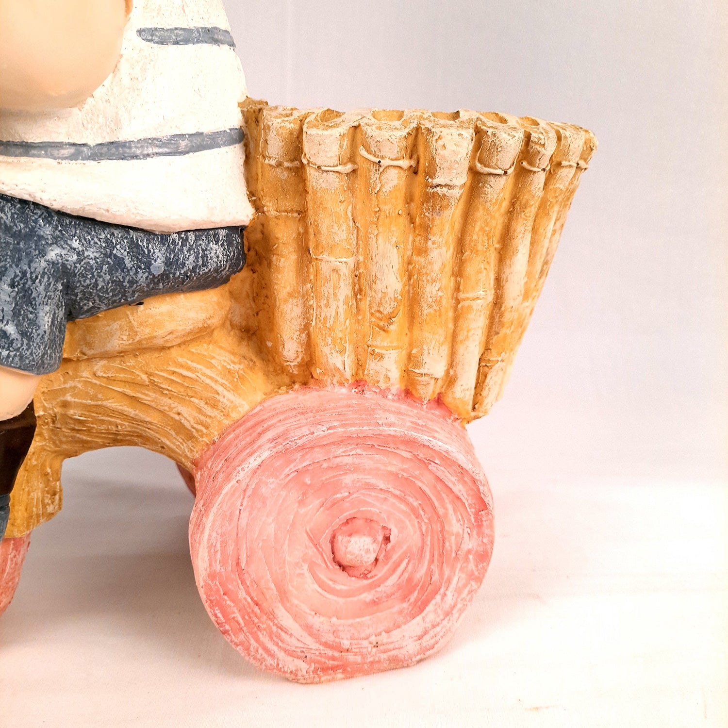 Ceramic Vase | Showpiece Cum Planter - Boy Sitting On Cycle Design - For Home, Living Room, Table Decor & Gift - 16 Inch - Apkamart