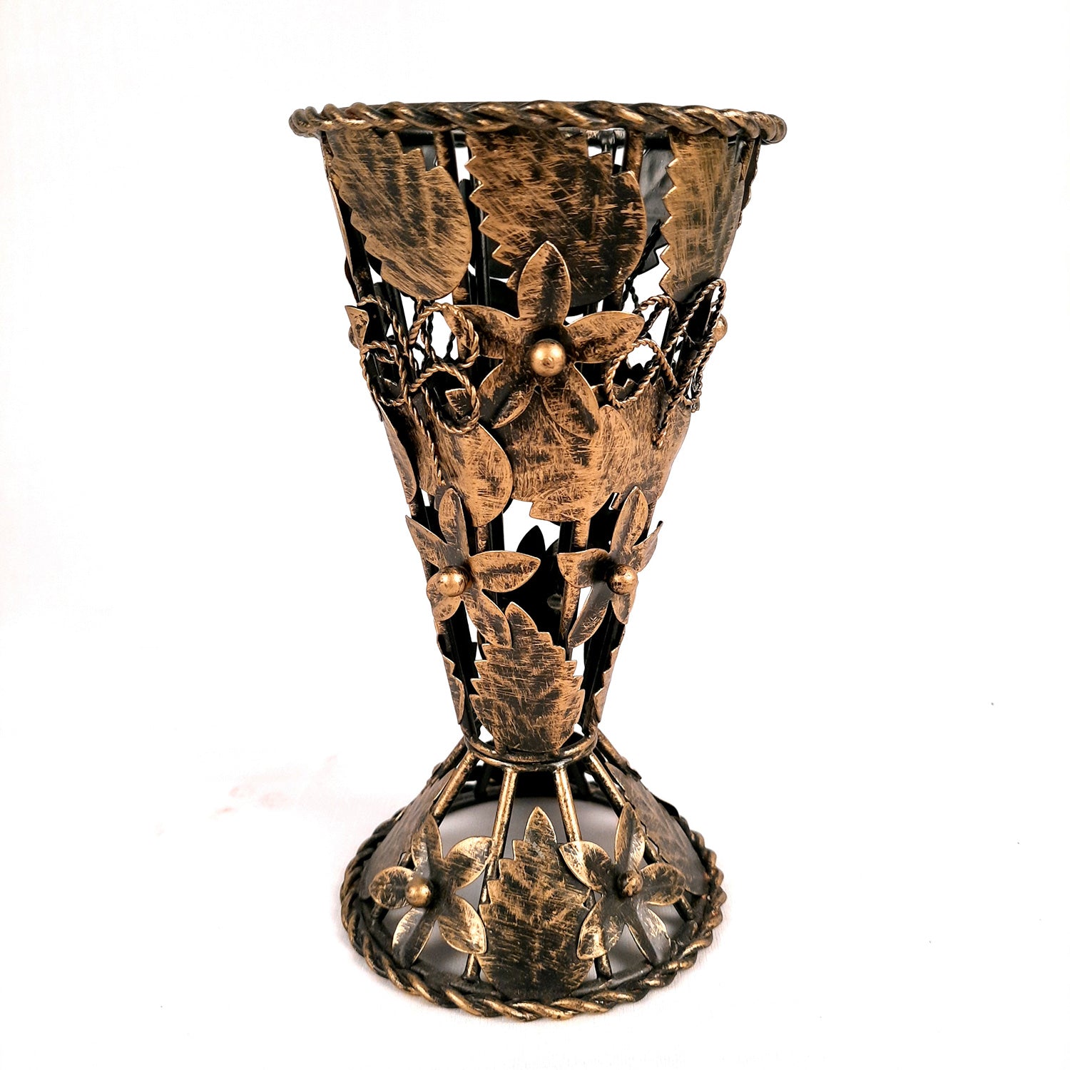 Vase | Flower Pot Antique Cum Tissue Holder - For Table, Home, Living Room & Gifts - 9 inch - Apkamart