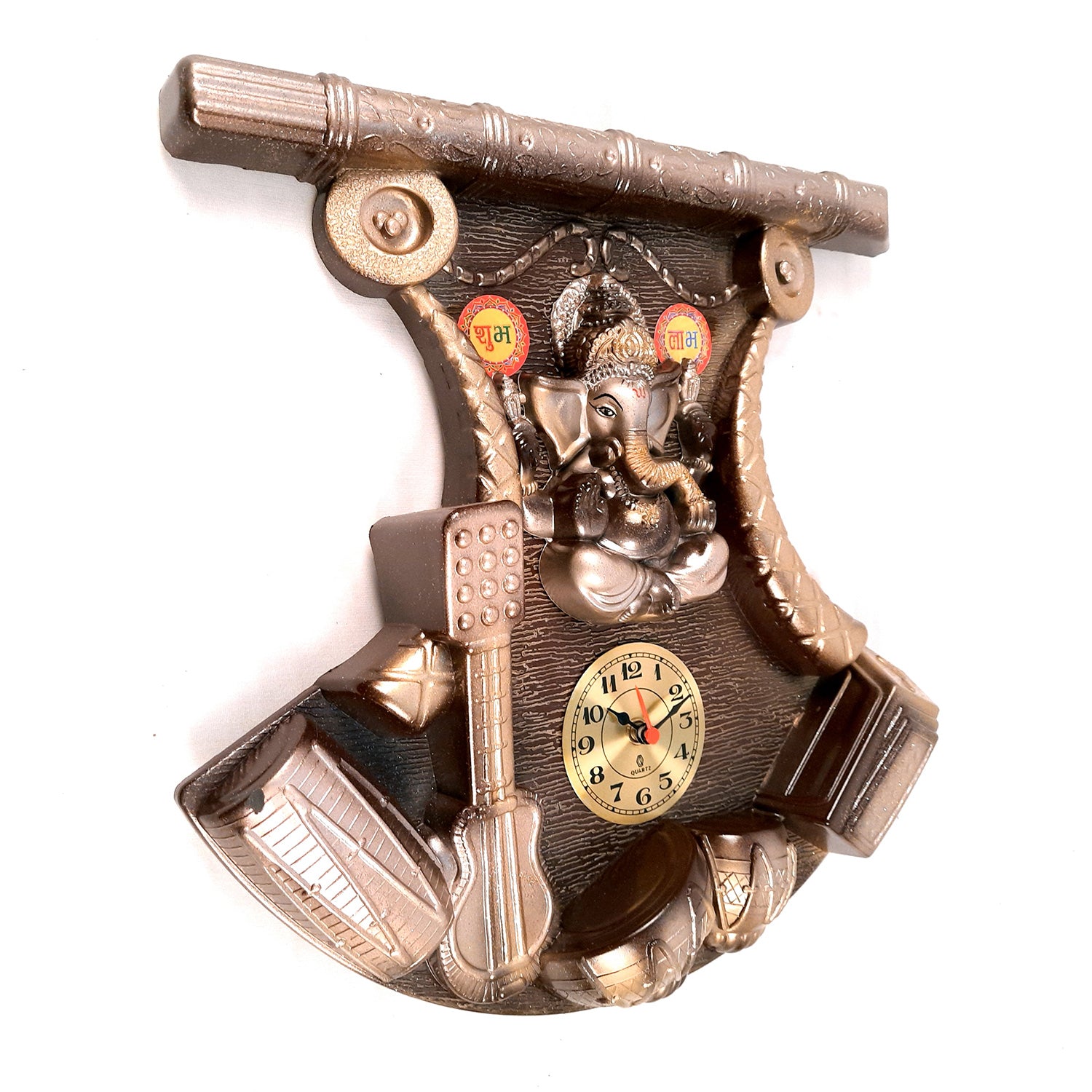 Wall Clock | Ganesh Wall Hanging With Small Clock - For Living Room, Bedroom, Hall, Office Decor & Gift - Apkamart
