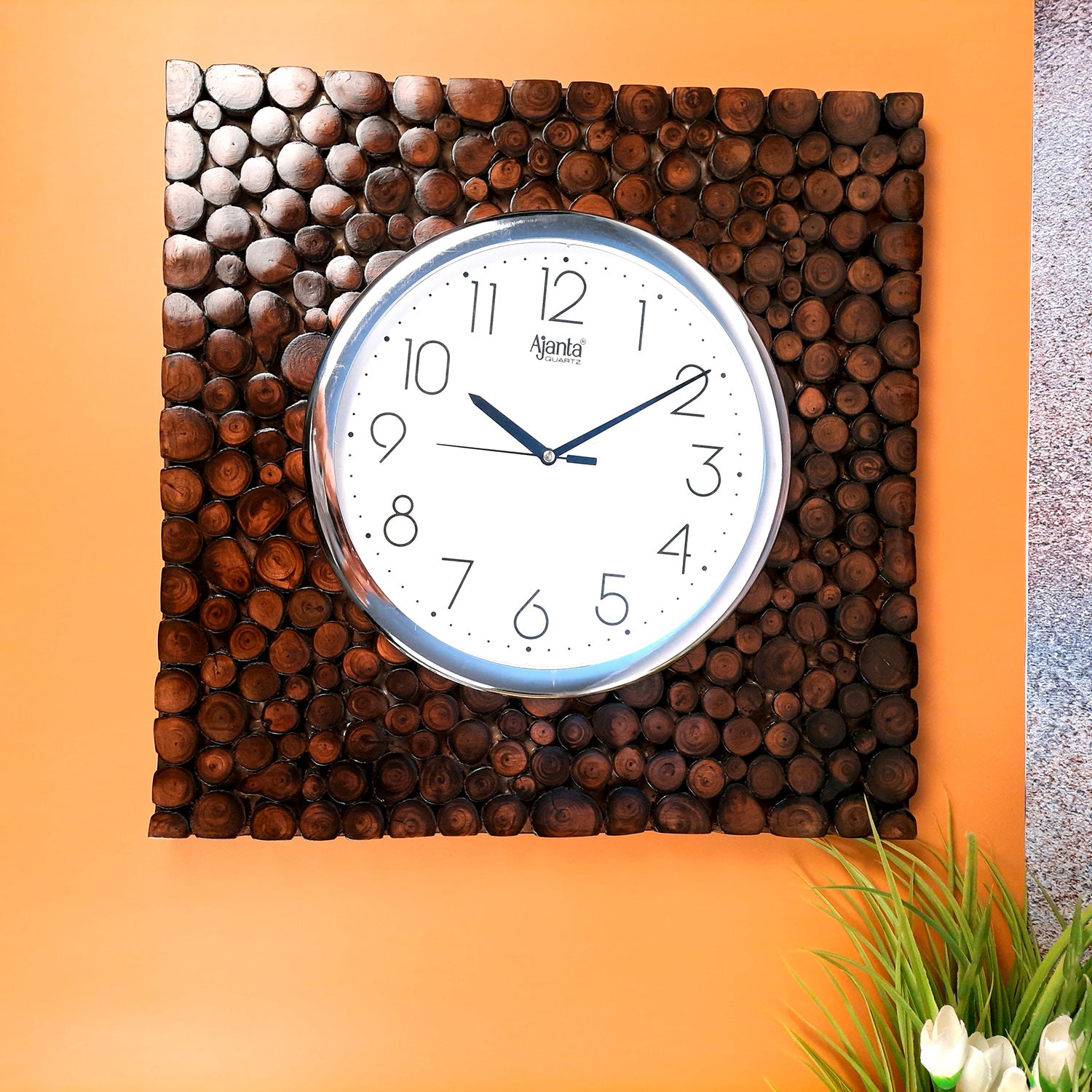 Wall Clock | Antique Clock Wall Mount With Premium Wood Finish & Rustic Look - For Home, Living Room, Bedroom, Office & Hall Decoration | Wedding & Housewarming Gift - 16 Inch - Apkamart