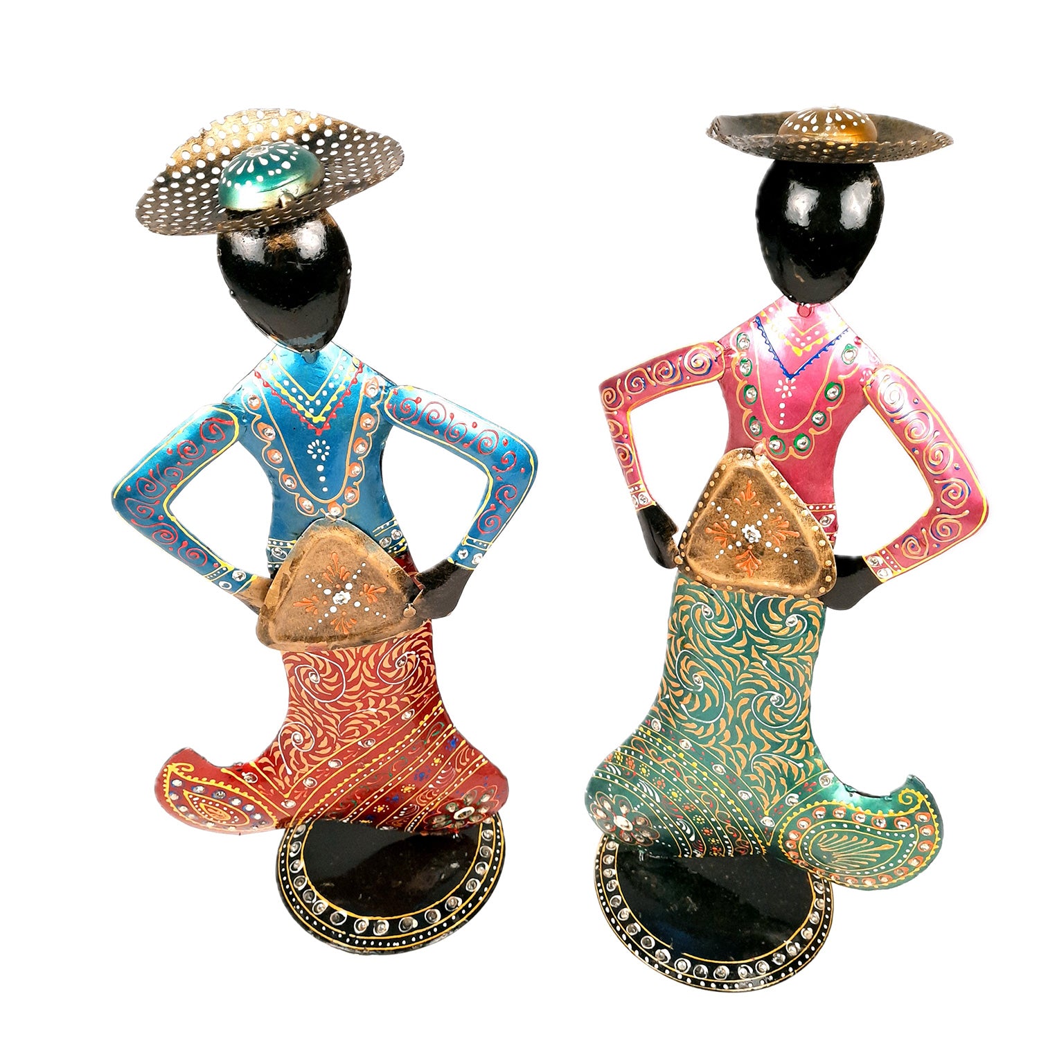 Mermaid Showpiece Set | Handicraft Figurines - For Home, Table, Living Room, Bedroom & TV Unit Decor | Show Pieces For Gifts - 18 Inch (Set of 2) - Apkamart