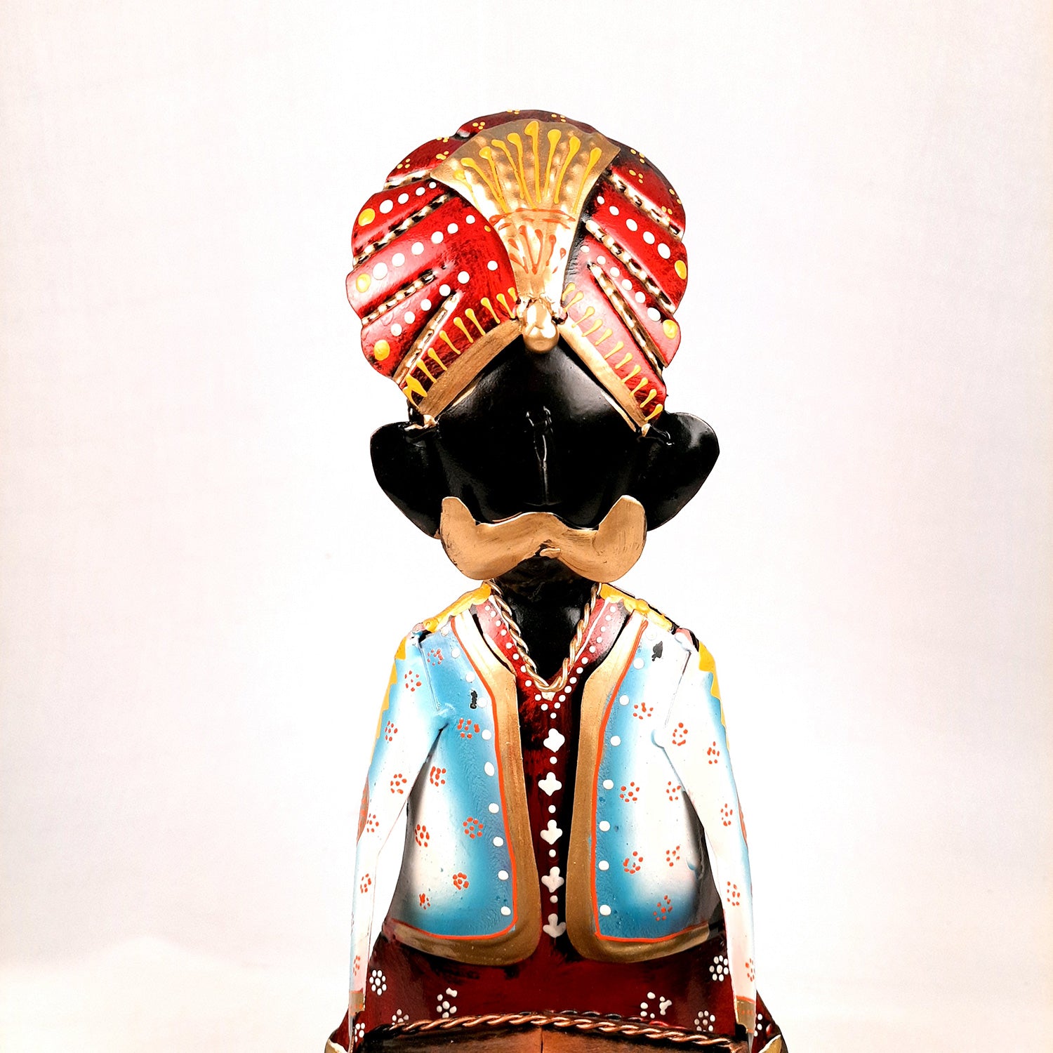 Showpiece Figurine - Musician Playing Dholak & Veena Design | Decorative Showpieces for Home, Bedroom, Living Room, Office Desk & Table - apkamart