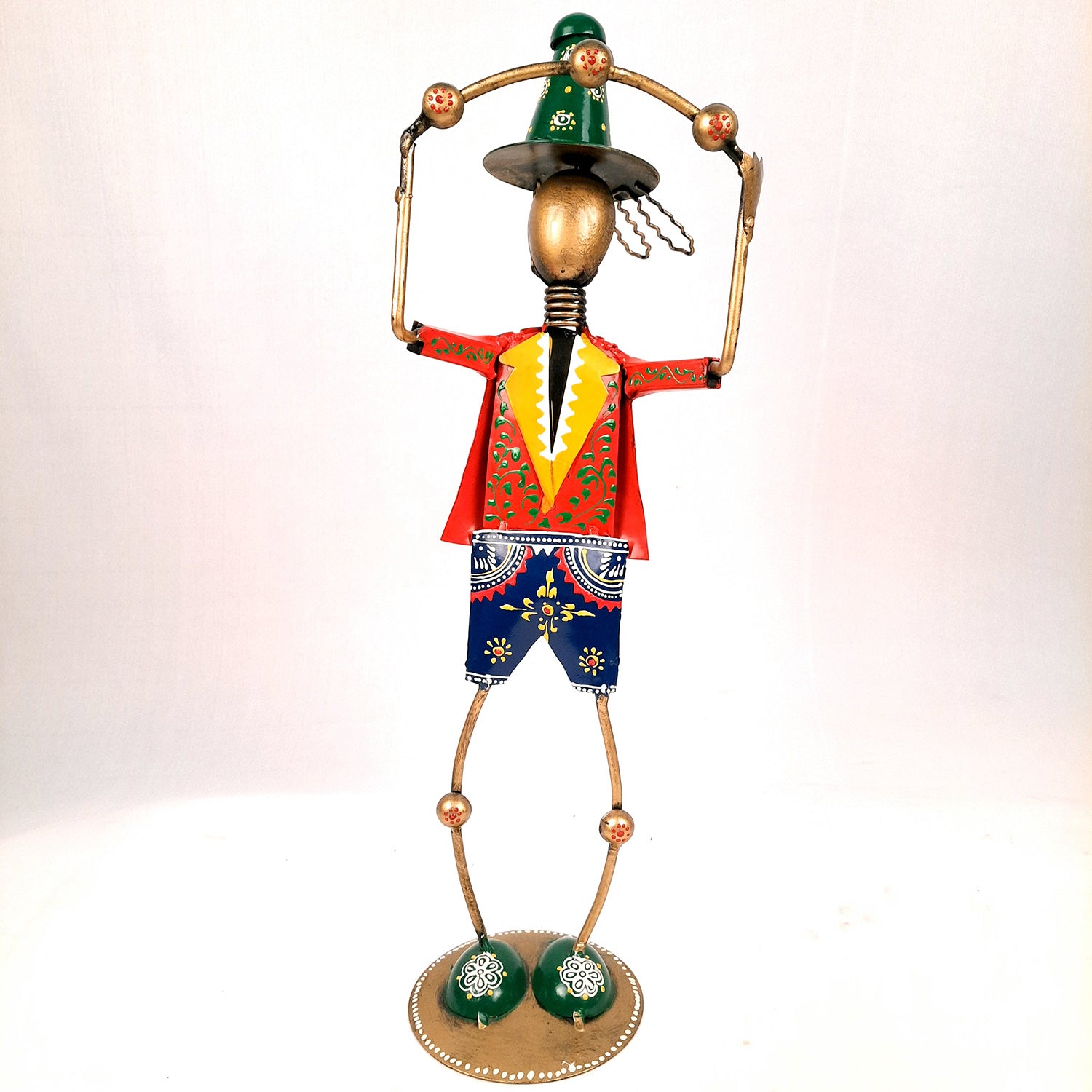 Showpiece - Circus Joker Juggling Balls Design | Decorative Figurines - For Home, Table, Living Room & TV Unit | Show Piece For Office Desk & Gifts- 18 Inch (Set of 2) - apkamart
