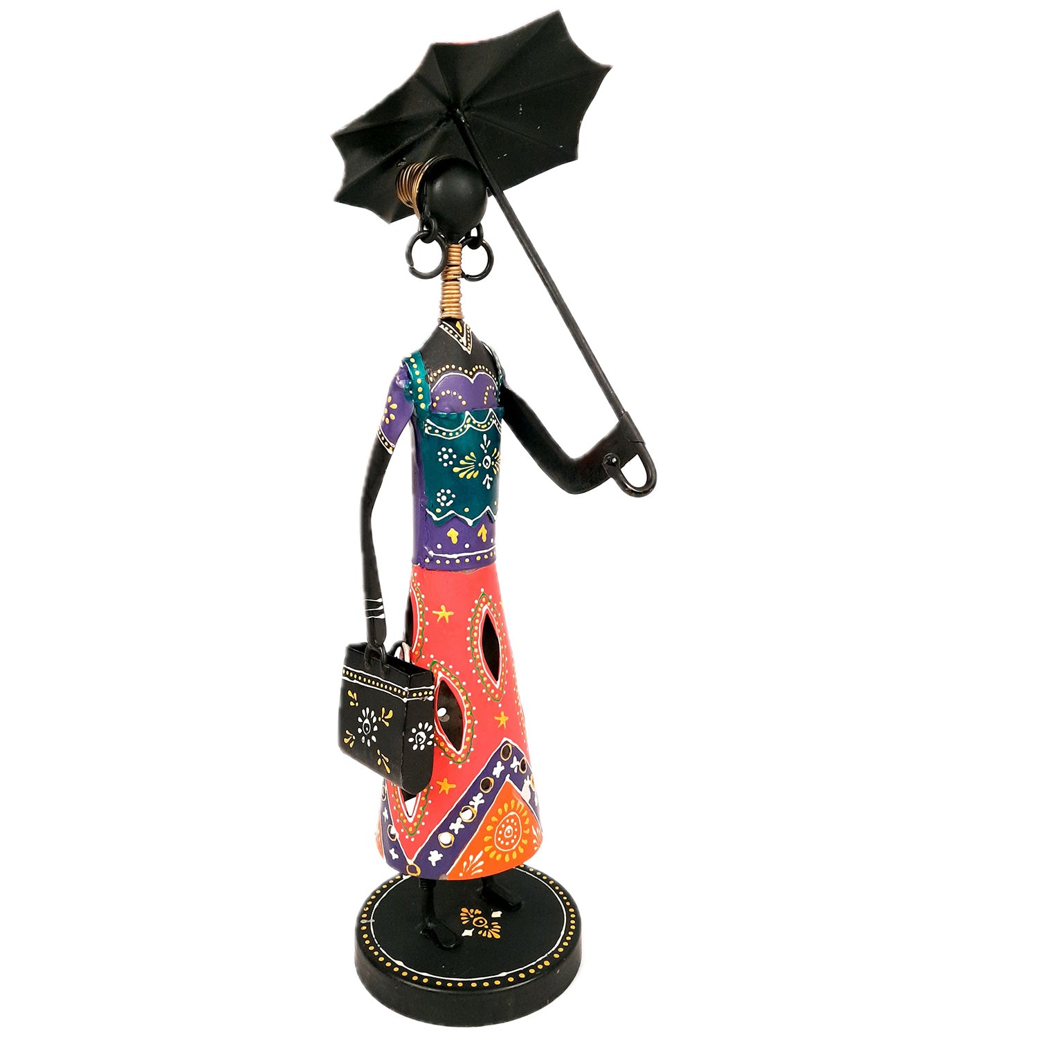 Girl Holding Umbrella Showpiece | Decorative Figurines - For Home, Table, Living Room & TV Unit| Show Piece For Office Desk Decor | Gifts For Her - 16 Inch - Apkamart