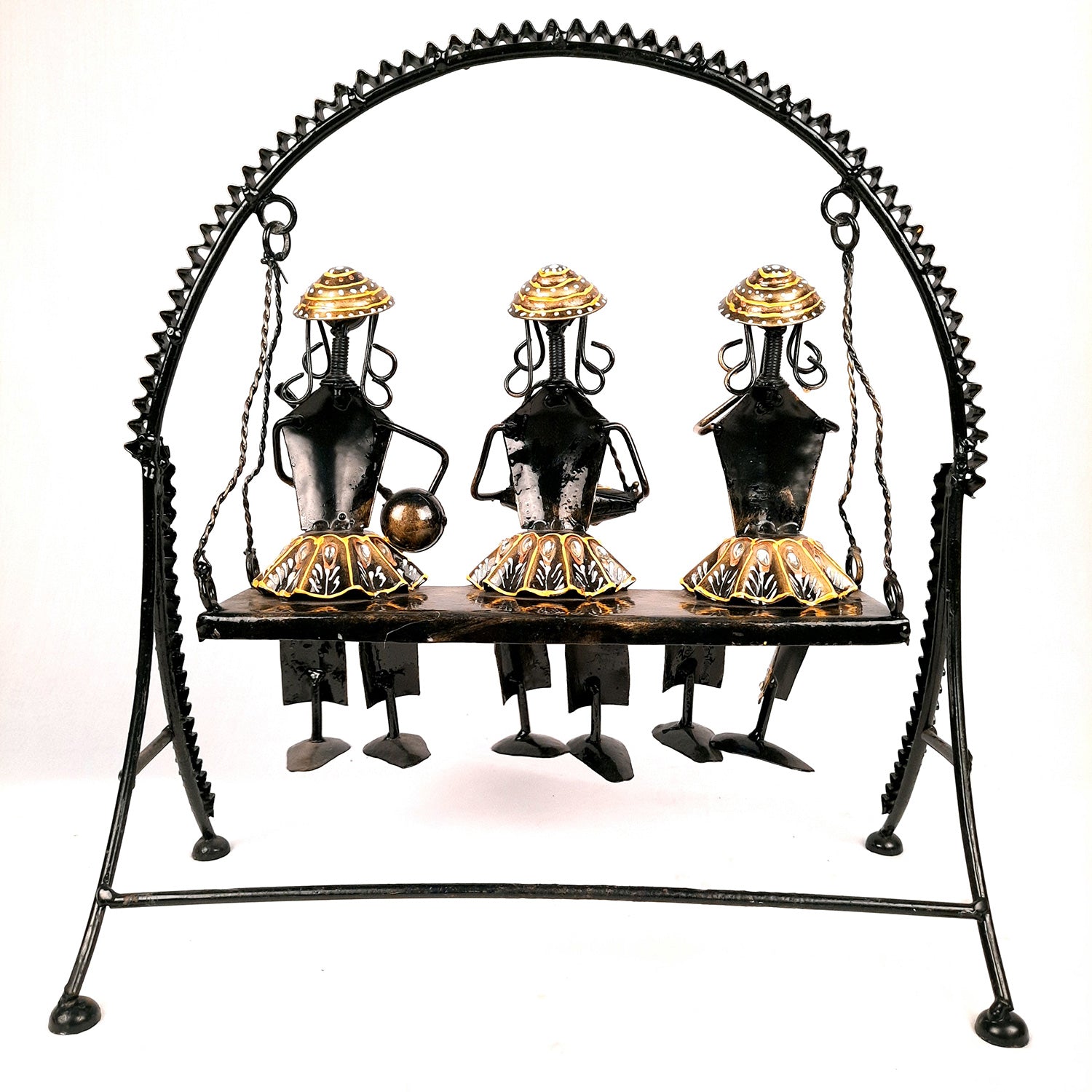 Musician Showpiece Sitting On Swing Design | Decorative Figurines With Hanging Legs - for Home, Bedroom, Living Room, Office Desk & Table Decor | Gifts For Wedding, Housewarming & Festivals - 15 Inch - Apkamart