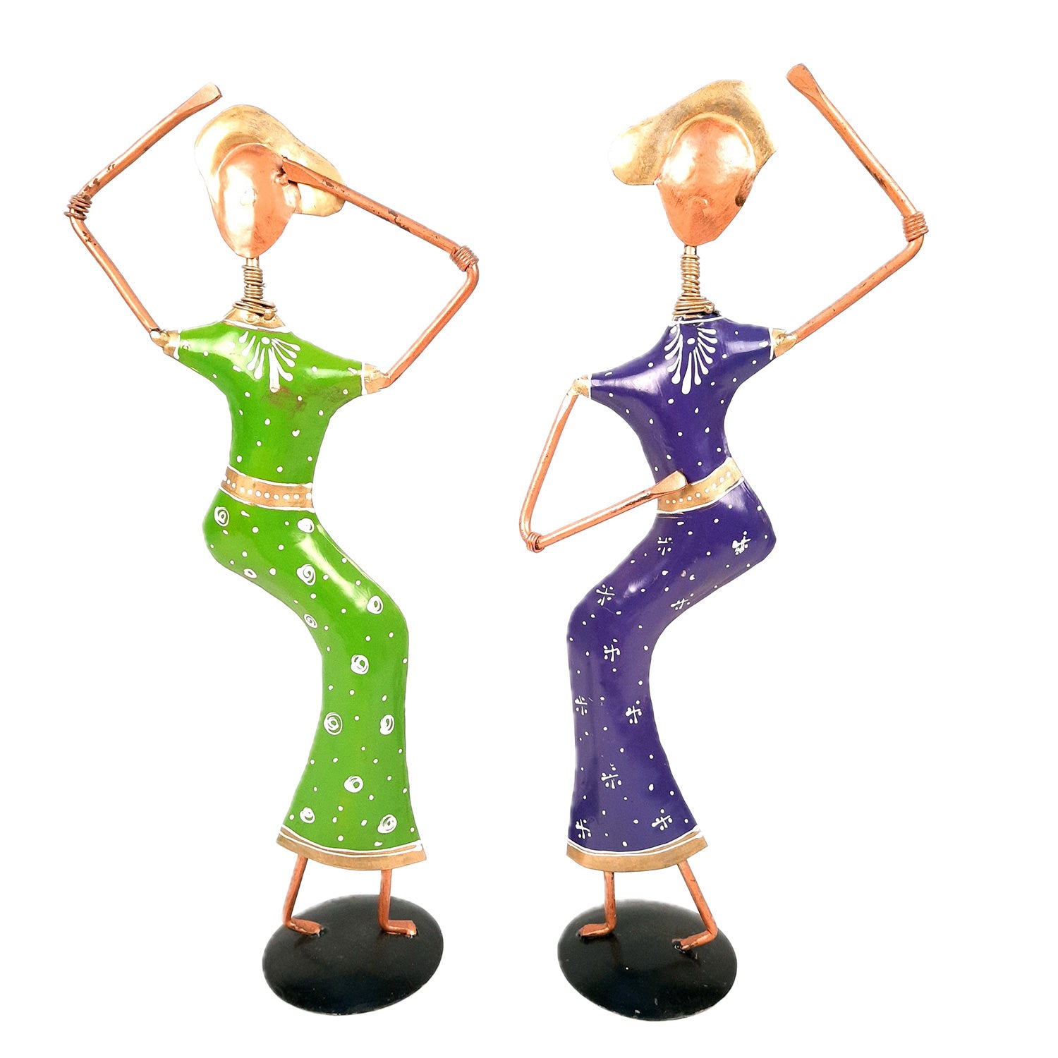 Showpiece Set - Dancing Girl Figurines | Decorative Showpieces - for Home, Bedroom, Living Room, Office Desk & Table | Gifts For Wedding, Housewarming - 15 Inch (Set of 2) - Apkamart