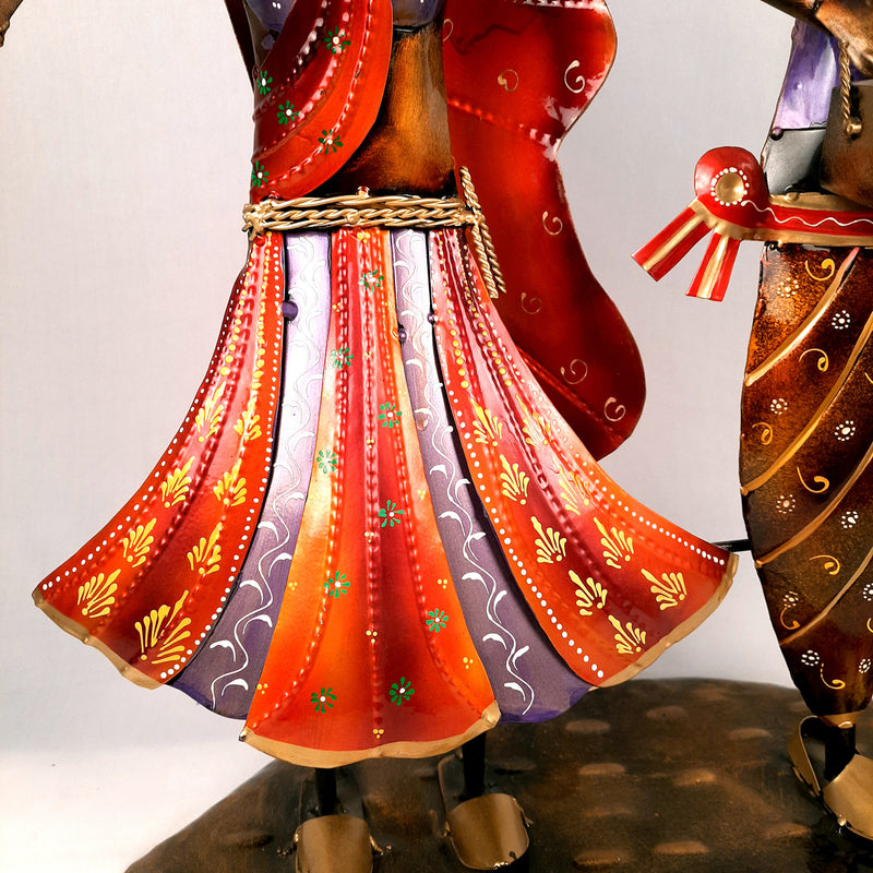 Showpiece Figurine - Rajasthani Musician Couple | Decorative Big Showpieces - for Home, Bedroom, Living Room, TV Unit & Table Decor | Gifts For Wedding, Housewarming & Festivals - 23 Inch - Apkamart