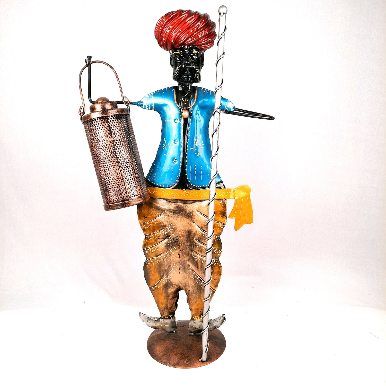 Darban Showpiece | Village Man With Lantern Figurine | Big Showpieces for Living Room - For for Home, Entrance, Corner, Living Room, Office Decor & Gifts - 28 Inch - Apkamart #style_Design 1
