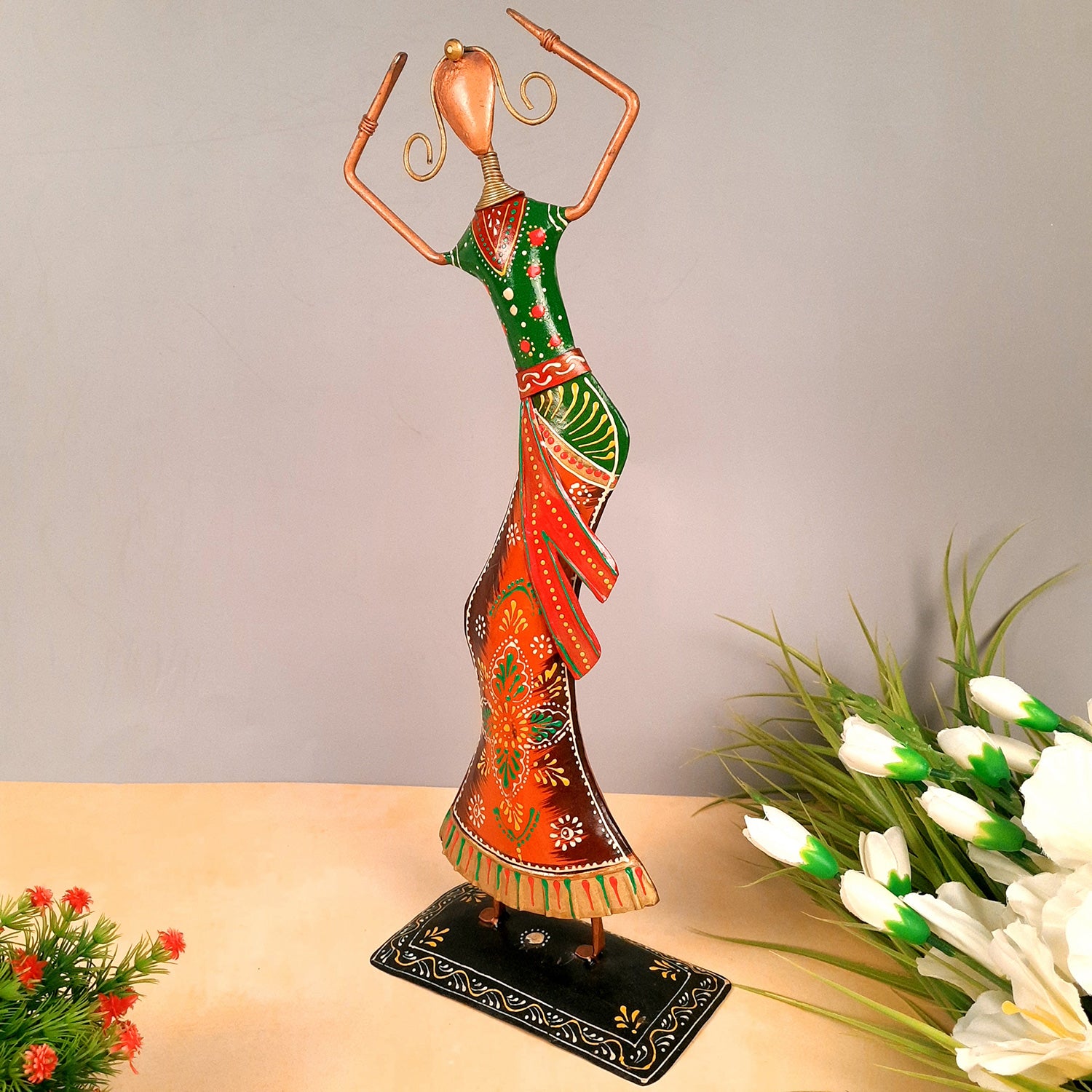 Showpiece Figurine - Dancing Lady | Female Figurines | Decorative Showpieces - for Home, Bedroom, Living Room, Office Desk & Table | Gifts For Housewarming & Festivals - 20 Inch - Apkamart
