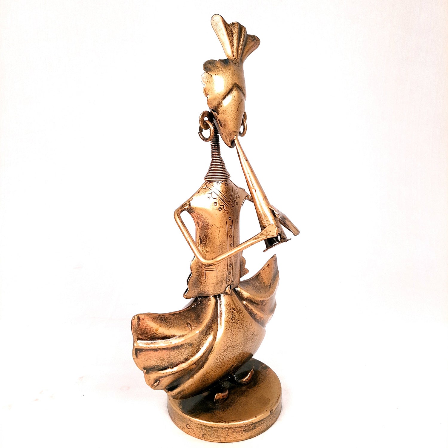 Showpiece Figurines - Musician Playing Shehnai | Handicraft Showpieces - For Table, Living Room, Bedroom & TV Unit Decor | Show Piece For Gifts - 12 Inch - Apkamart