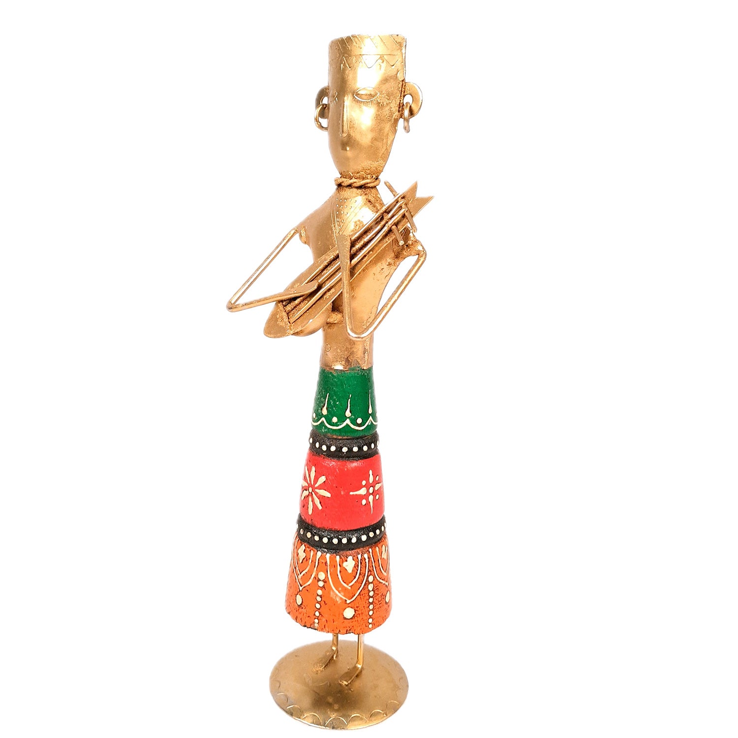 Showpiece Musician | Decorative Tribal Musician Figurine - For Home, Table, Living Room & TV Unit | Show Piece For Office Desk & Gifts - 13 Inch - Apkamart
