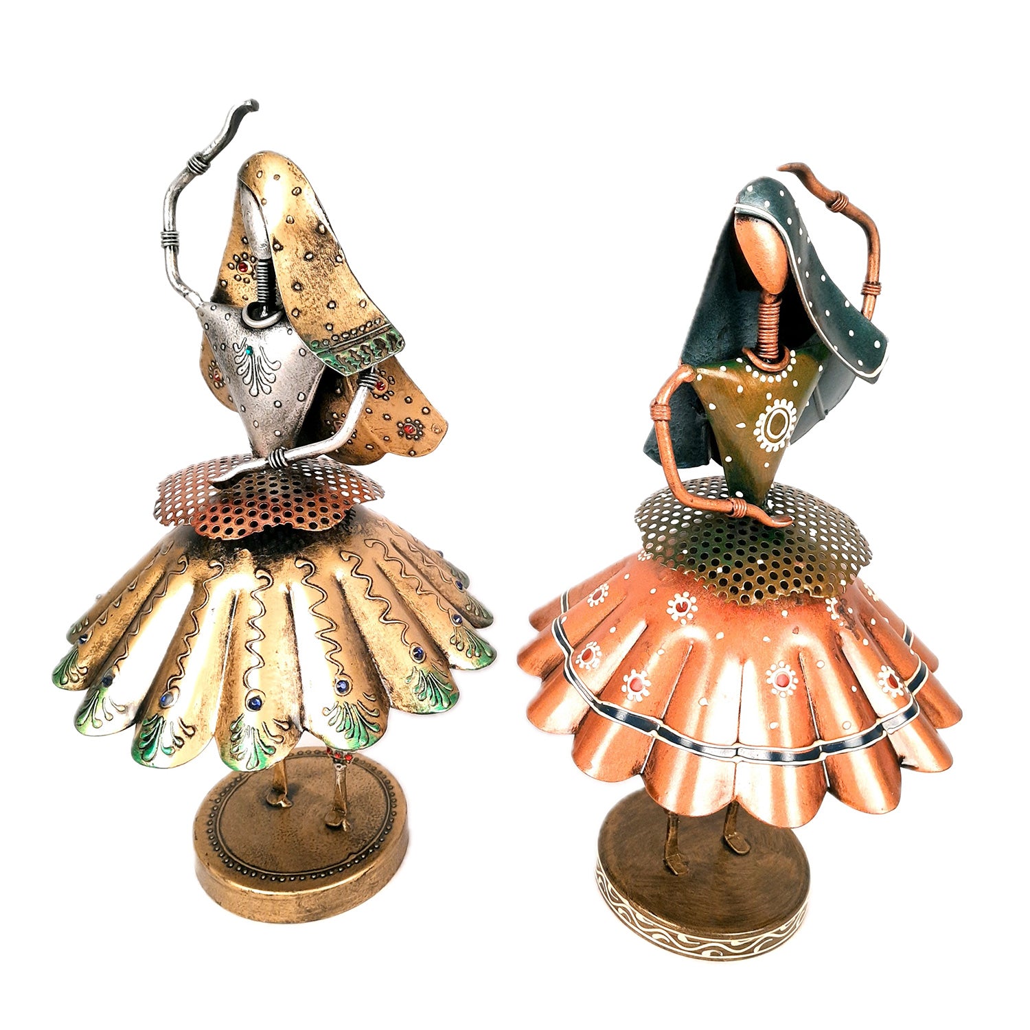 Decorative Showpiece Village Girl Dancing Design | Figurine for Home, Living Room, TV unit & Bedroom Decor | Show Piece For Office Desk & Gifts - 13 Inch - Apkamart