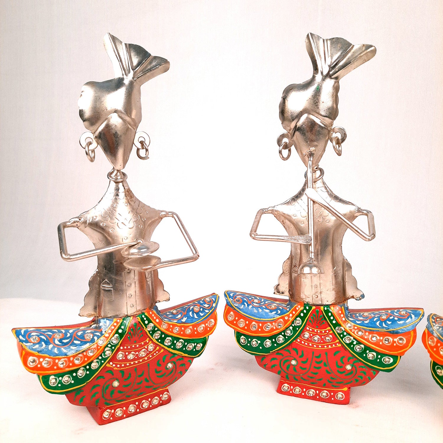 Showpiece Figurine - Rajasthani Musicians | Decorative Show piece for Home, Bedroom, Living Room, Office Desk & Table Decor | Gifts For Wedding, Housewarming & Festivals- 13 Inch (Set of 3)