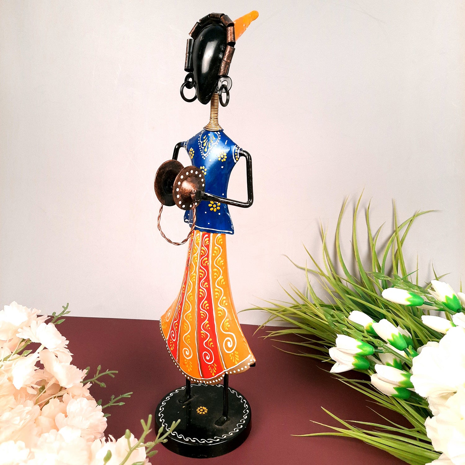 Showpiece Figurine - Musician Set | Decorative Show piece for Home, Bedroom, Living Room, Office Desk & Table | Gifts For Wedding, Housewarming & Festivals - 16 Inch (Set of 2) - Apkamart
