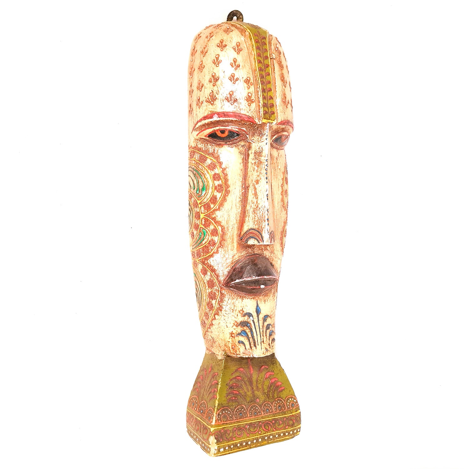 Wall Mask Nazar Battu | Decorative Tribal Masks For Home Entrance & Living Room | African Egyptian Big Face Hanging - For House, Door, Hall-Way, Balcony Decoration -15 inch - Apkamart