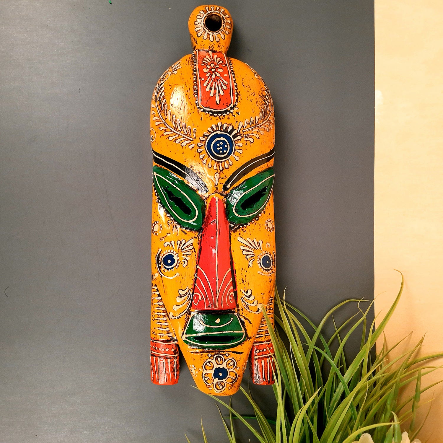 Wall Mask Nazar Battu | Big African Masks Featuring Tribal Face Decor - Egyptian Mask Hanging for Home Entrance, House, Door, Hall-Way, Balcony Decoration - 15 Inch - Apkamart